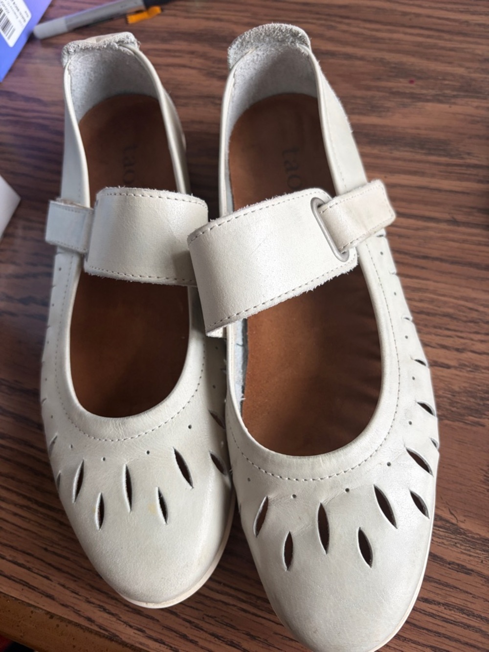 Taos Tango Mary Jane Wedge Sandals Leather Women Size 7.5, EU38, gray